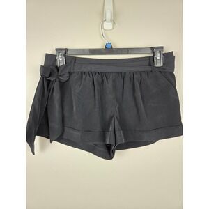 Express Black Tie Waist Dress Shorts Cuffed Hem Side Zip Size 8 NEW
